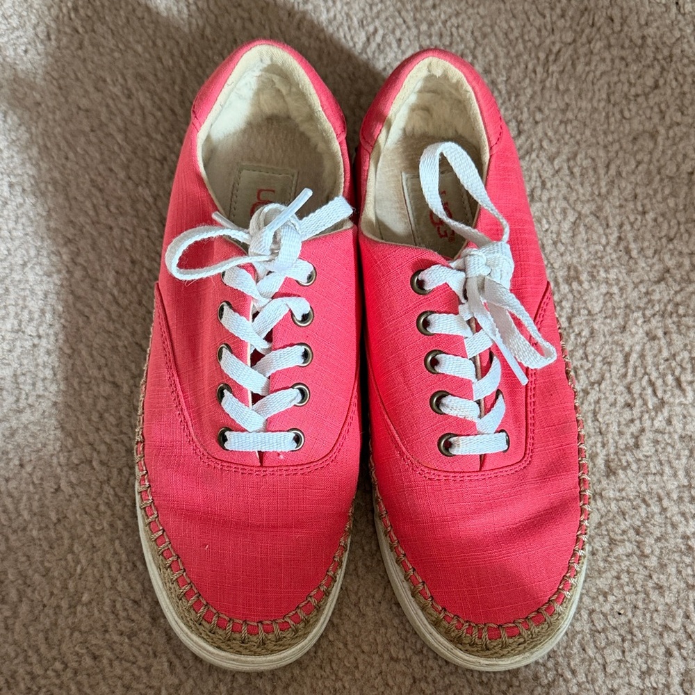 Women's UGG Pink Espadrille Canvas Sneakers